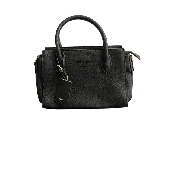 Prada Faux Black Tote Shoulder Bag with Strap - Picture 1 of 11